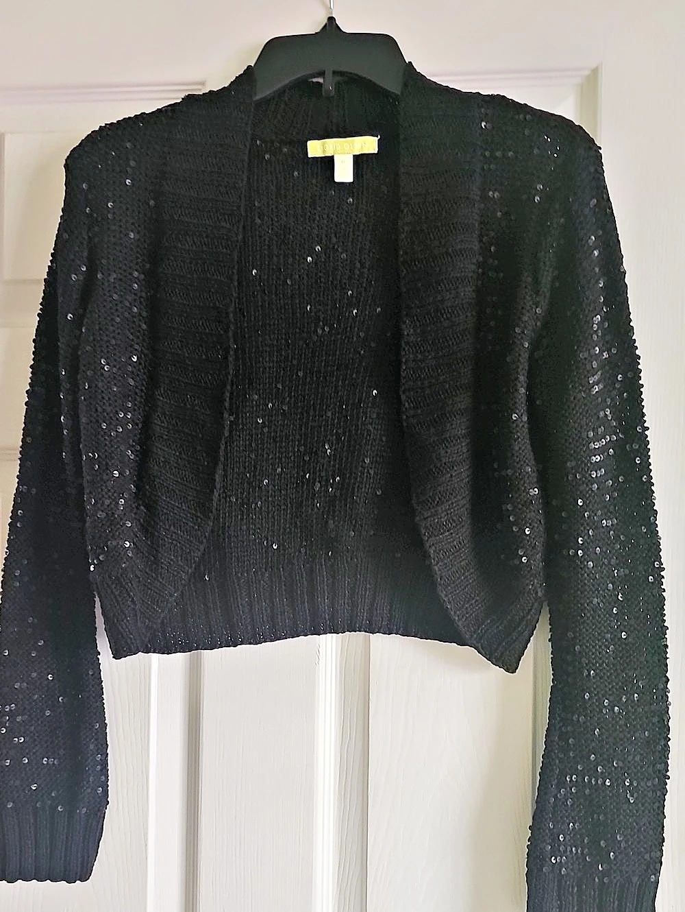 Sigrid Olsen Black Sequin Cardigan Size Medium